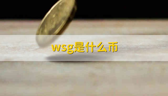 wsg是什(shi)么币？ wsg代(dai)币简介-悠嘻资讯网